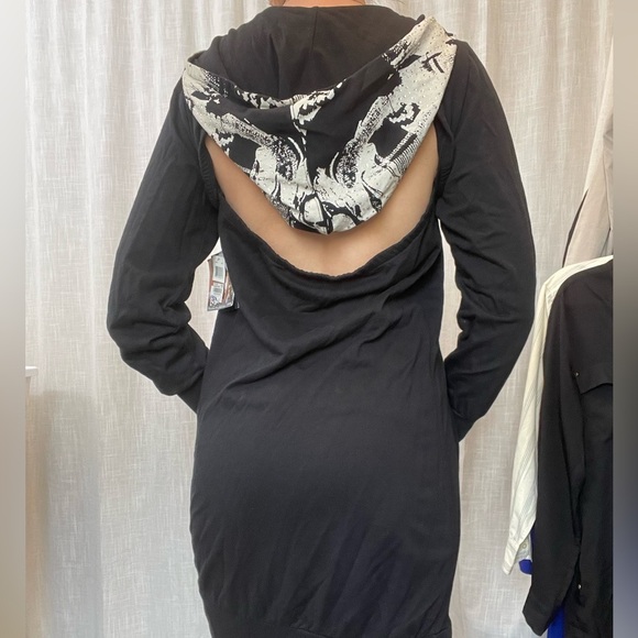 NWT Dereon open Back hoodie zip up dress size large - Picture 4 of 14
